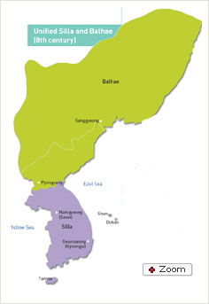 map of Unified Silla and Balhae (8th century)
